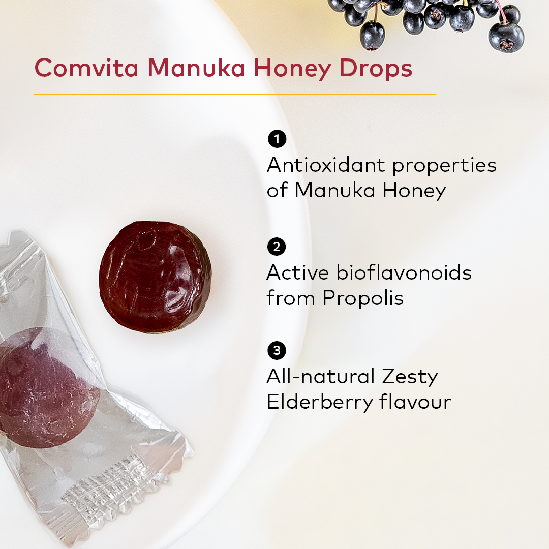 UMF™ 10+ Mānuka Honey Drops Elderberry (12s)