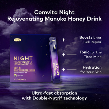 Night Rejuvenating Mānuka Honey Drink, 15 Sachets