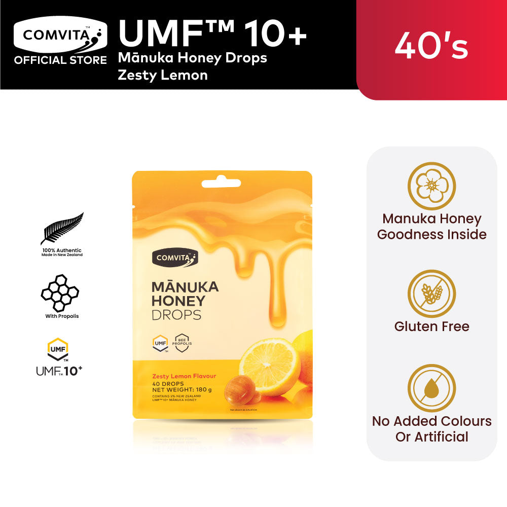 UMF™ 10+ Mānuka Honey Drops Zesty Lemon (40s)