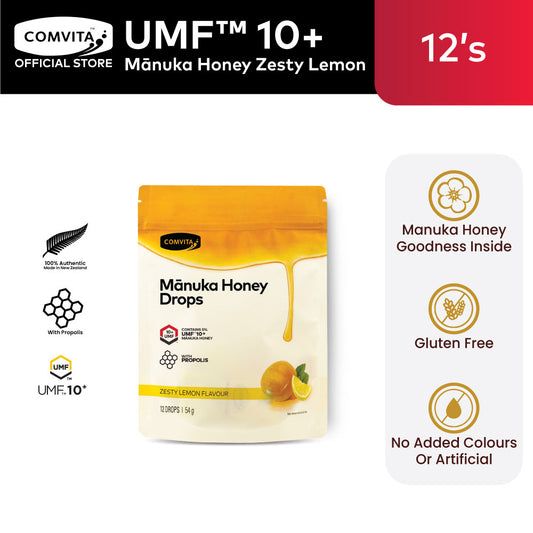 UMF™ 10+ Mānuka Honey Drops Zesty Lemon (12s)